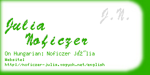 julia noficzer business card